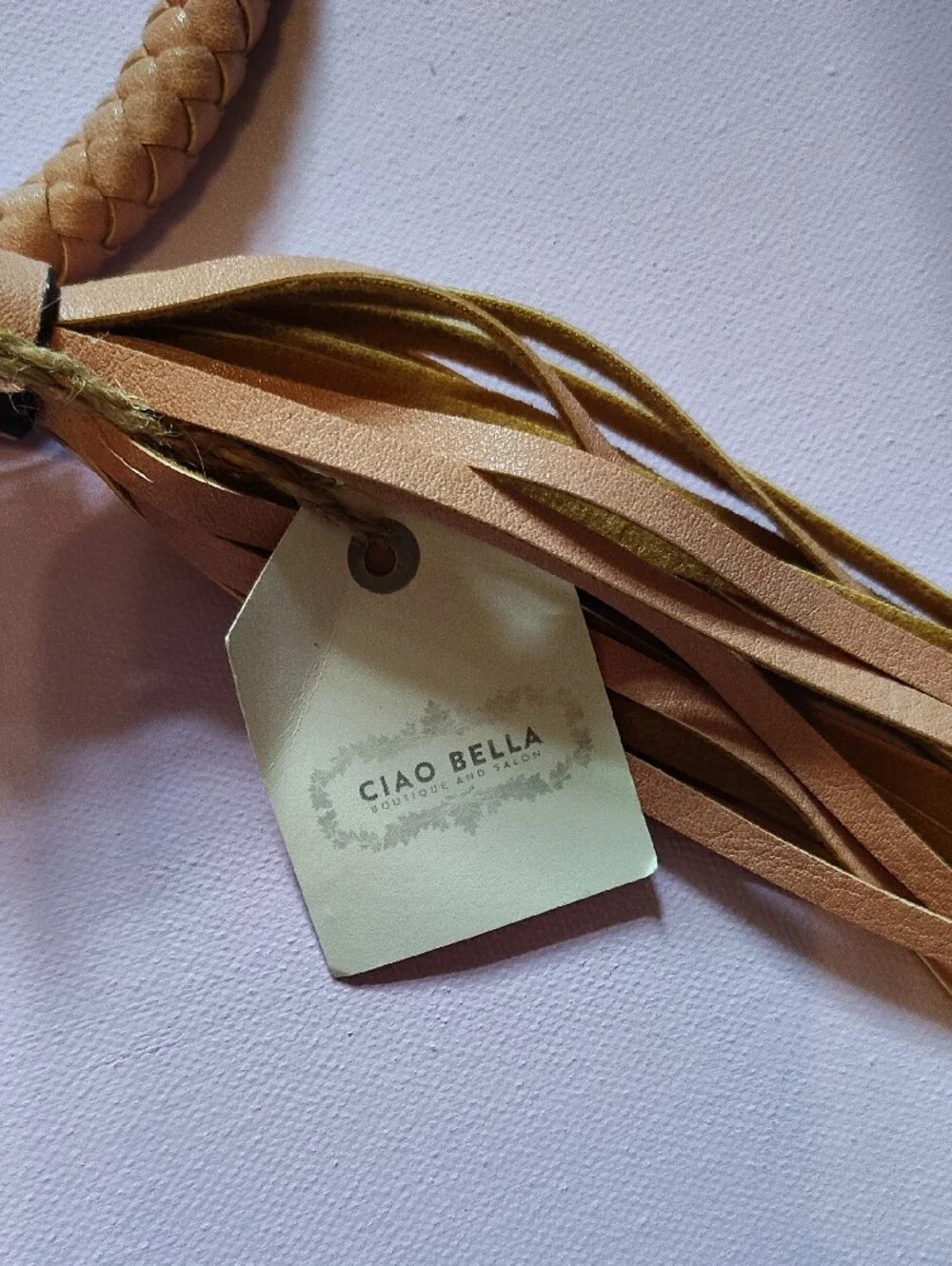 Peachy Tan Leather Wristlet